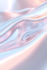 Poster - Softly lit wave-like patterns etched into a smooth surface create an elegant look. Neon highlights in blue and pink enhance the design against a clean gradient background