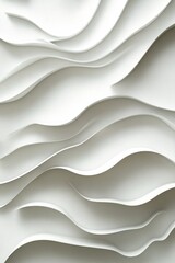 Aufkleber - White abstract wave pattern with subtle texture creating a modern and elegant background