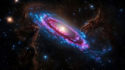 Aufkleber - Stunning spiral galaxy exploration outer space astrophotography cosmic environment celestial viewpoint astronomical concept