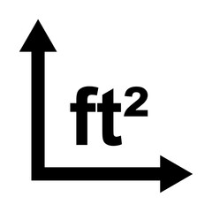 Poster - Area measurement icon, square foot symbol with arrows