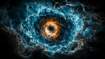 Poster - Cosmic dark vortex unveiled deep space digital art celestial environment abstract viewpoint interstellar concept