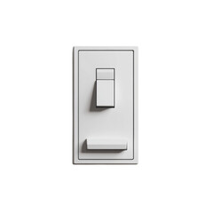 Poster - A close-up shot of a modern white rectangular light switch mounted on a wall.