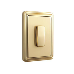 Poster - A luxurious gold light switch with an ornate rectangular frame and a single button.