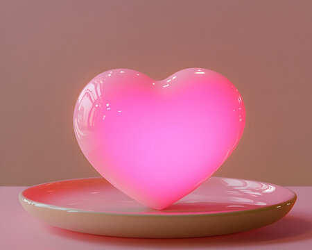 Valentines Day with blinking heart and pink background design