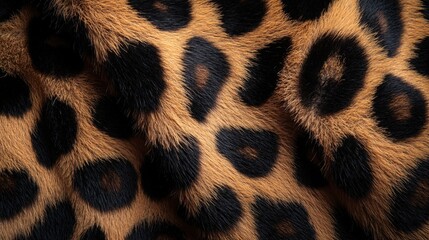 Poster - Close up of animal fur with spots pattern in brown and black creating a natural texture
