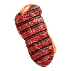 Sticker - Grilled Ribeye beef steak isolated on white transparent background. Concept of steakhouse cuisine and cooked meat