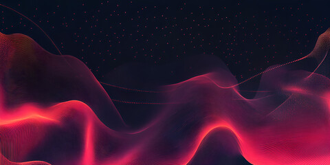 Fototapete - Crimson Flow: Abstract art featuring vibrant crimson and deep red wave-like forms, creating a dynamic and flowing visual. The dark background enhances the intensity of the colors.