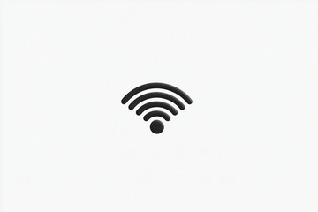 Poster - Wireless Connection Icon: A sleek, minimalist black WiFi icon, symbolizing connectivity, network access, and the seamless flow of information.  