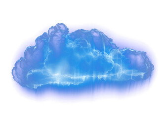 Wall Mural - PNG Glowing cloud with blue light