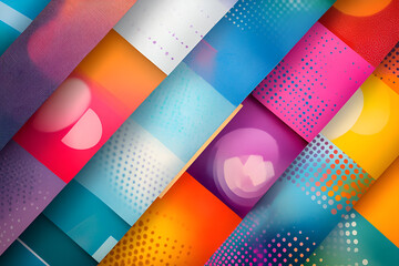 Poster - abstract geometric mosaic: a captivating abstract design featuring a vibrant mosaic of overlapping g