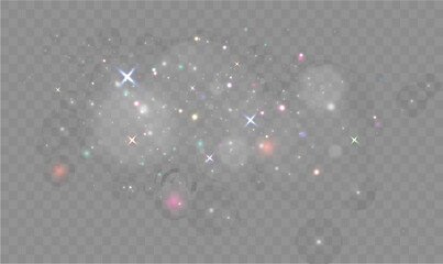 Wall Mural - christmas dust glowing bokeh confetti light and glitter texture overlay for your design. festive spa