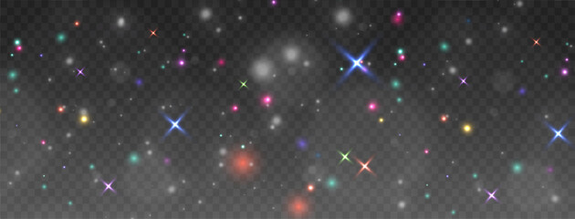 Wall Mural - christmas dust glowing bokeh confetti light and glitter texture overlay for your design. festive spa