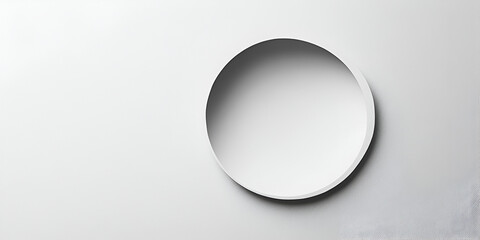 Poster - Circular Minimalist Design: A simple yet elegant image showcasing a recessed circular element against a light grey backdrop. This clean and modern design offers endless creative possibilities.