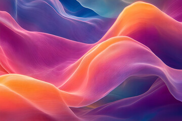 Poster - Vibrant Hues: Abstract Colorful Waves: An abstract image showcasing a mesmerizing blend of vibrant colors in a wave-like pattern. The colors shift and blend seamlessly.