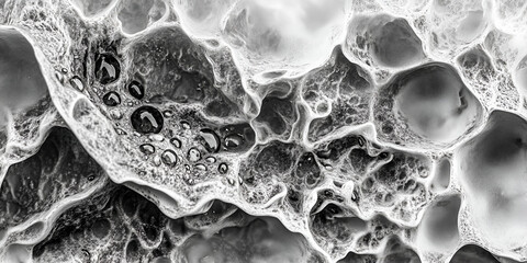 Poster - Abstract Water Droplets on Rock: A close-up of water droplets on a textured rock surface, capturing the intricate details and ethereal beauty of nature's minimalist masterpiece.