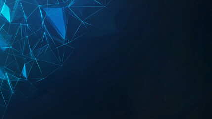 Poster - Abstract Blue Network: A mesmerizing abstract background featuring a luminous blue network of interconnected triangles, creating a dynamic and futuristic visual effect.
