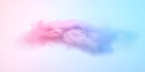 Poster - Abstract Dreamy Burst: A swirling cloud of vibrant pink and blue powder explodes in mid-air, creating a mesmerizing and abstract composition with ethereal beauty.