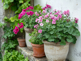 nice flowers in the pots