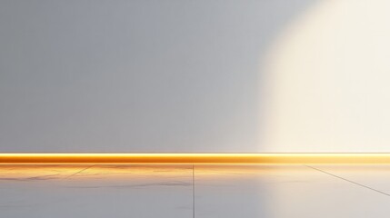 Poster - Minimalistic white background with a thin horizontal golden line in the lower third of the frame 