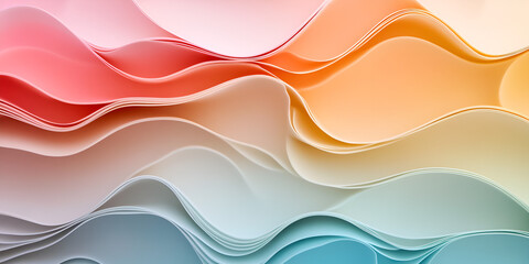 Poster - abstract waves of color: a captivating abstract backdrop featuring smooth, flowing curves of pastel 