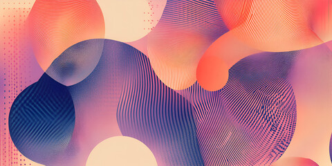 Poster - Abstract Fluid Forms: A captivating abstract artwork featuring a mesmerizing blend of flowing, organic shapes in a vibrant palette of peach, coral, and deep purple hues.