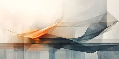 Poster - abstract flow: a mesmerizing abstract art piece with a dynamic interplay of overlapping geometric sh