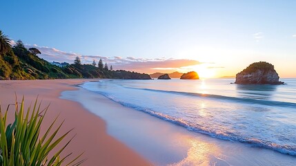 Canvas Print - Serene Sunrise Over a Tropical Beach