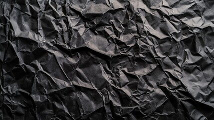 Poster - Crumpled Black Paper Texture for Creative Background Designs