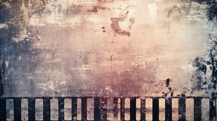 Poster - Vintage Film Strip Background with Grunge Texture and Warm Tones