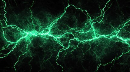 Poster - green electric lightning background with dynamic energy effects