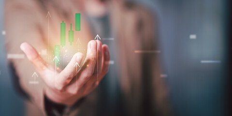 Aufkleber - concept of finance and investment ,profit growth management ,financial graphical and statistical analysis ,Stock and currency fund management ,bank interest management ,high return investment