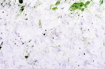 Poster - Abstract Textured Background with Green and Purple Splashes on White Surface Ideal for Artistic Projects and Creative Designs