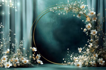 Poster - Elegant floral backdrop with soft hues and delicate blooms, ideal for romantic designs, weddings, and creative arrangements showcasing nature's beauty