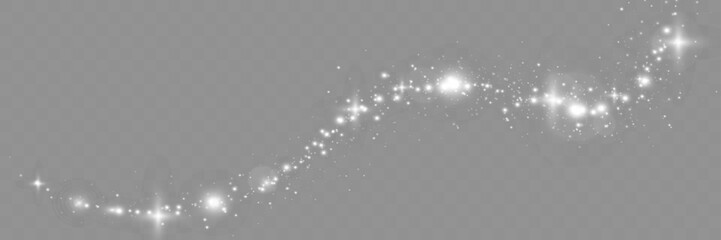 Wall Mural - bright glowing sparkles on a transparent background, resembling a starry or glittering effect.