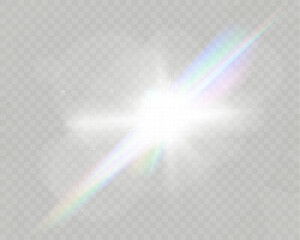 Wall Mural - bright glowing light burst with soft edges and subtle rays on a transparent background, suitable for