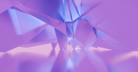 Aufkleber - Futuristic abstract background crystal arched interior 3d render