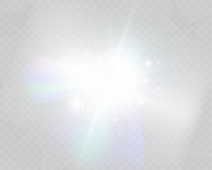 Wall Mural - bright glowing light burst with soft edges and subtle rays on a transparent background, suitable for