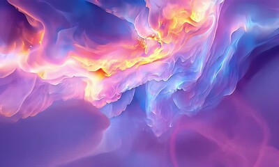 Aufkleber - Abstract colorful swirling cloudscape; digital art background