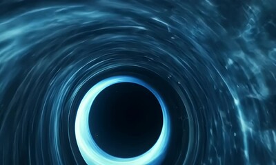 Aufkleber - Abstract swirling blue energy vortex, cosmic background, for science fiction design
