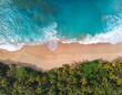 © Giuseppe Cammino - Sea ocean waves reaching shore.Beach with aerial drone. Beach clear turquoise top view. Beautiful beach ,aerial drone beautiful beach