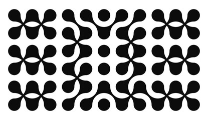 Poster - Set black metaballs isolated on a white background. Modern contemporary geometric shapes and elements. Vector illustration