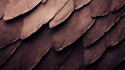 Poster - Dark Brown Scaled Texture, Abstract Avian Pattern