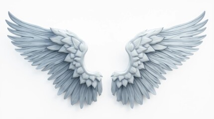 Wall Mural - Glowing Silver Wings with a Metallic Sheen