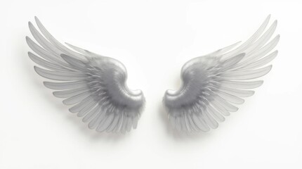 Wall Mural - Glowing Silver Wings