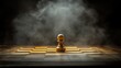 © crazyass - A pawn advancing on a chessboard under dramatic lighting conceptual art studio setting perspective on strategy
