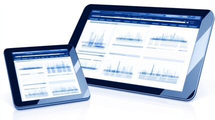 Poster - Data Analysis Displayed on Tablets Business Intelligence