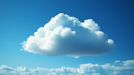 Aufkleber - Bright blue skies provide a backdrop for fluffy white clouds that float effortlessly, creating a peaceful atmosphere. This tranquil view captures a perfect day, inviting daydreams and inspiration