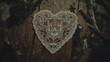 © Big9869 - Delicate Lace Heart on Rustic Wooden Floor