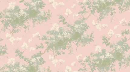 Poster - Delicate Pastel Floral Treetop Wallpaper Design