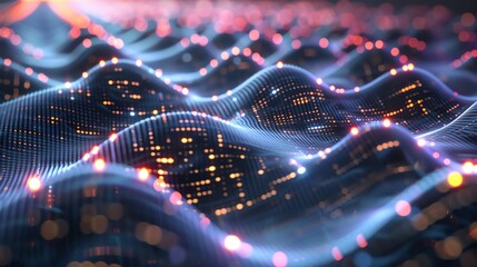 Poster - A 3D rendering of an abstract glowing pattern.
